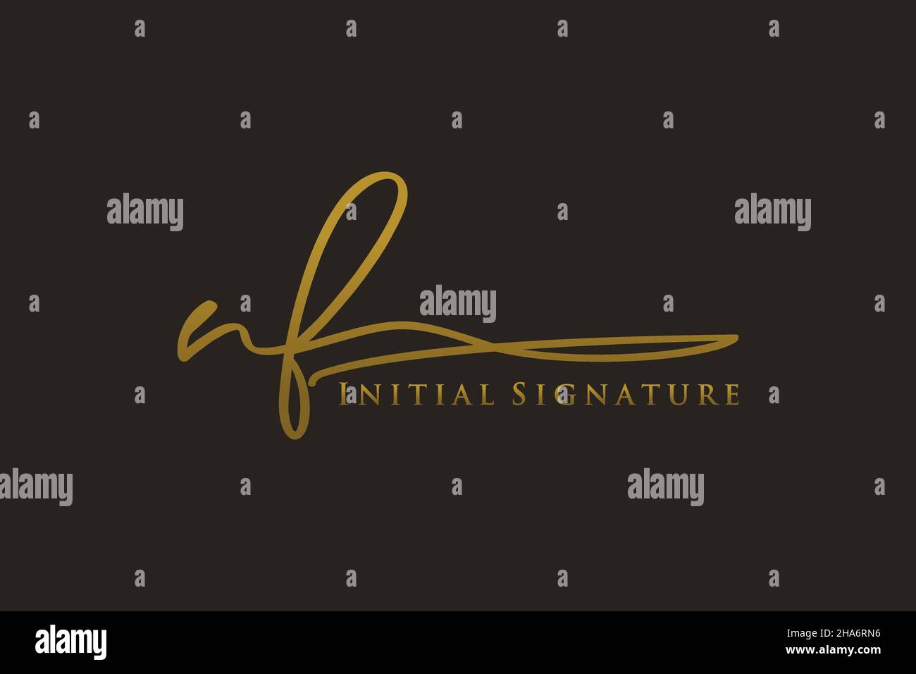 NF Letter Signature Logo Template elegant design logo. Hand drawn Calligraphy lettering Vector illustration. Stock Vector