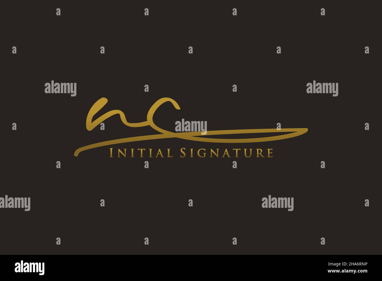 NC Letter Signature Logo Template elegant design logo. Hand drawn ...