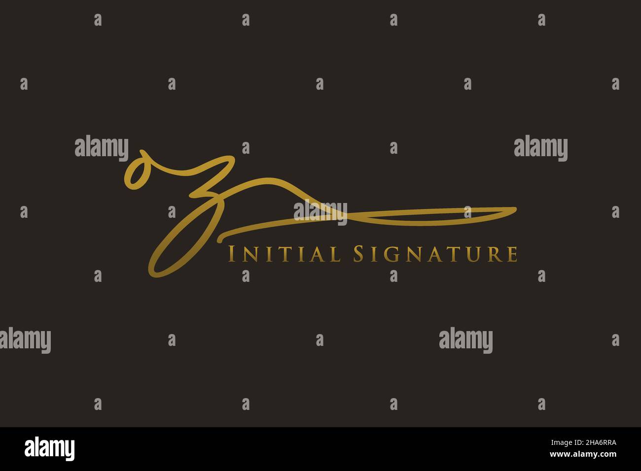 OZ Letter Signature Logo Template elegant design logo. Hand drawn Calligraphy lettering Vector illustration. Stock Vector