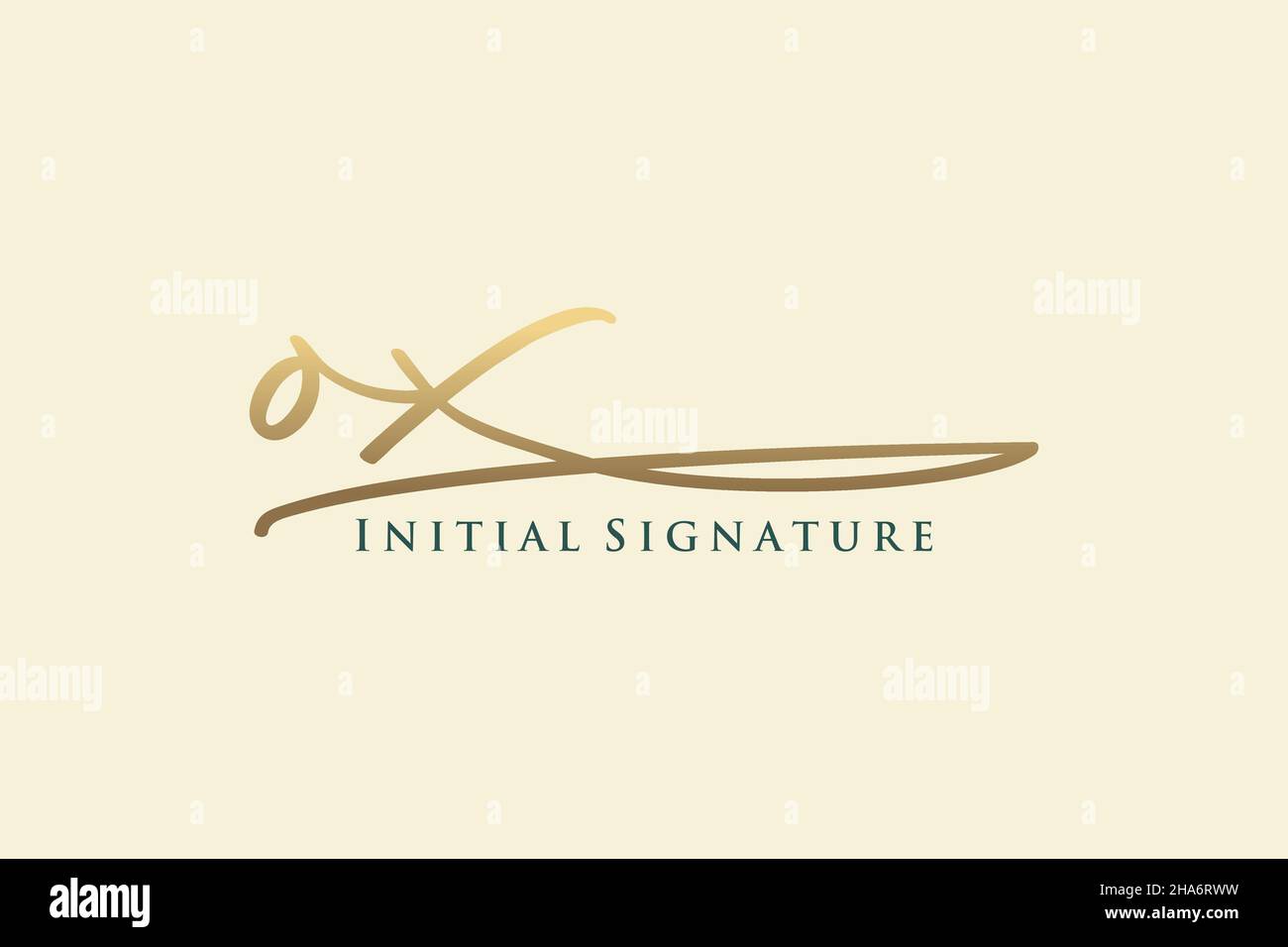 OX Letter Signature Logo Template elegant design logo. Hand drawn Calligraphy lettering Vector illustration. Stock Vector