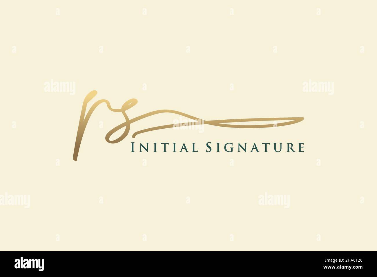 PS Letter Signature Logo Template elegant design logo. Hand drawn Calligraphy lettering Vector illustration. Stock Vector