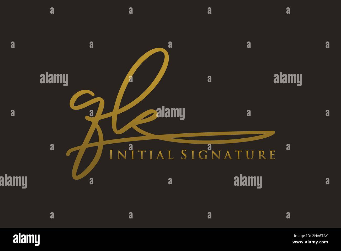 QK Letter Signature Logo Template elegant design logo. Hand drawn Calligraphy lettering Vector illustration. Stock Vector