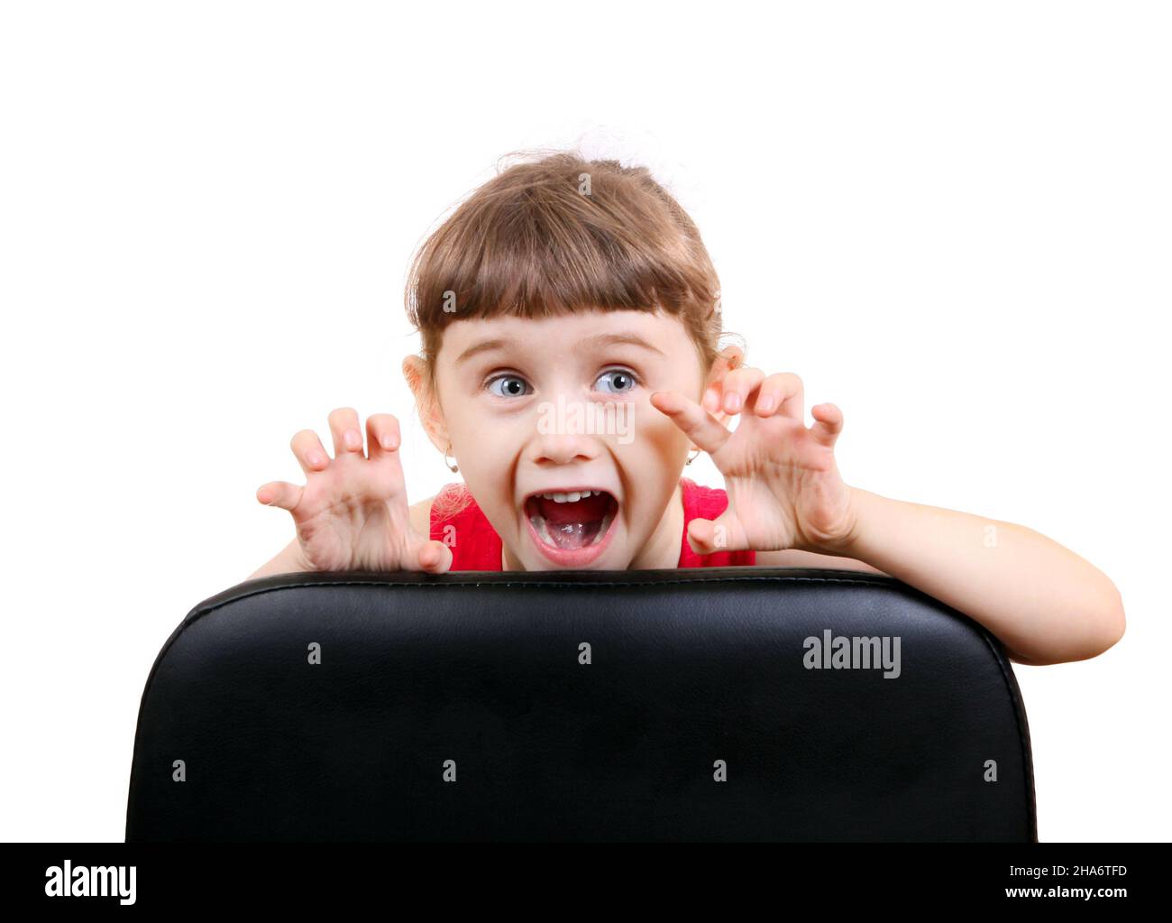 Cheerful Little Girl Isolated on the White Background Stock Photo - Alamy