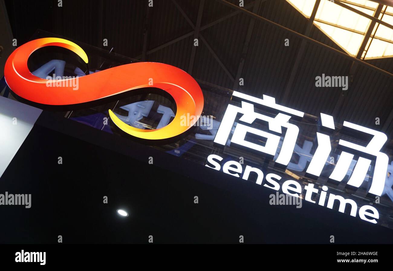 SHANGHAI, CHINA JULY 7, 2021 The booth of Sensetime is pictured at the world Artificial