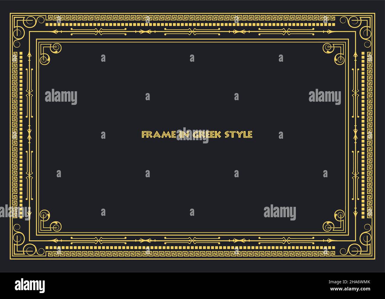 Frame in Greek style. Vector color illustration Stock Vector Image ...