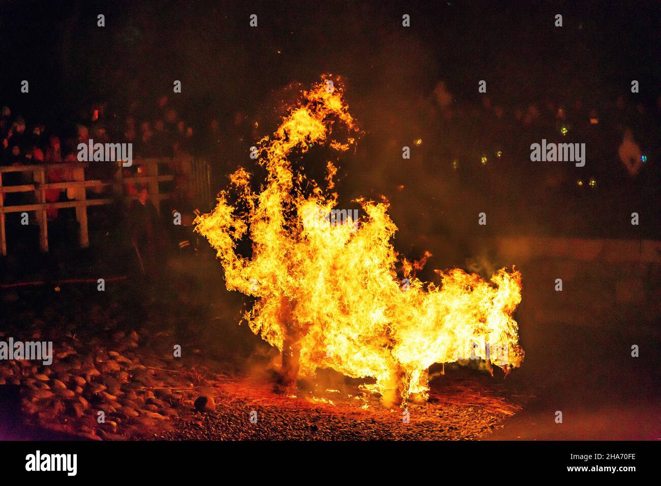 Burning of the straw goat (Keksripukki) on Suomenlinna fortress island