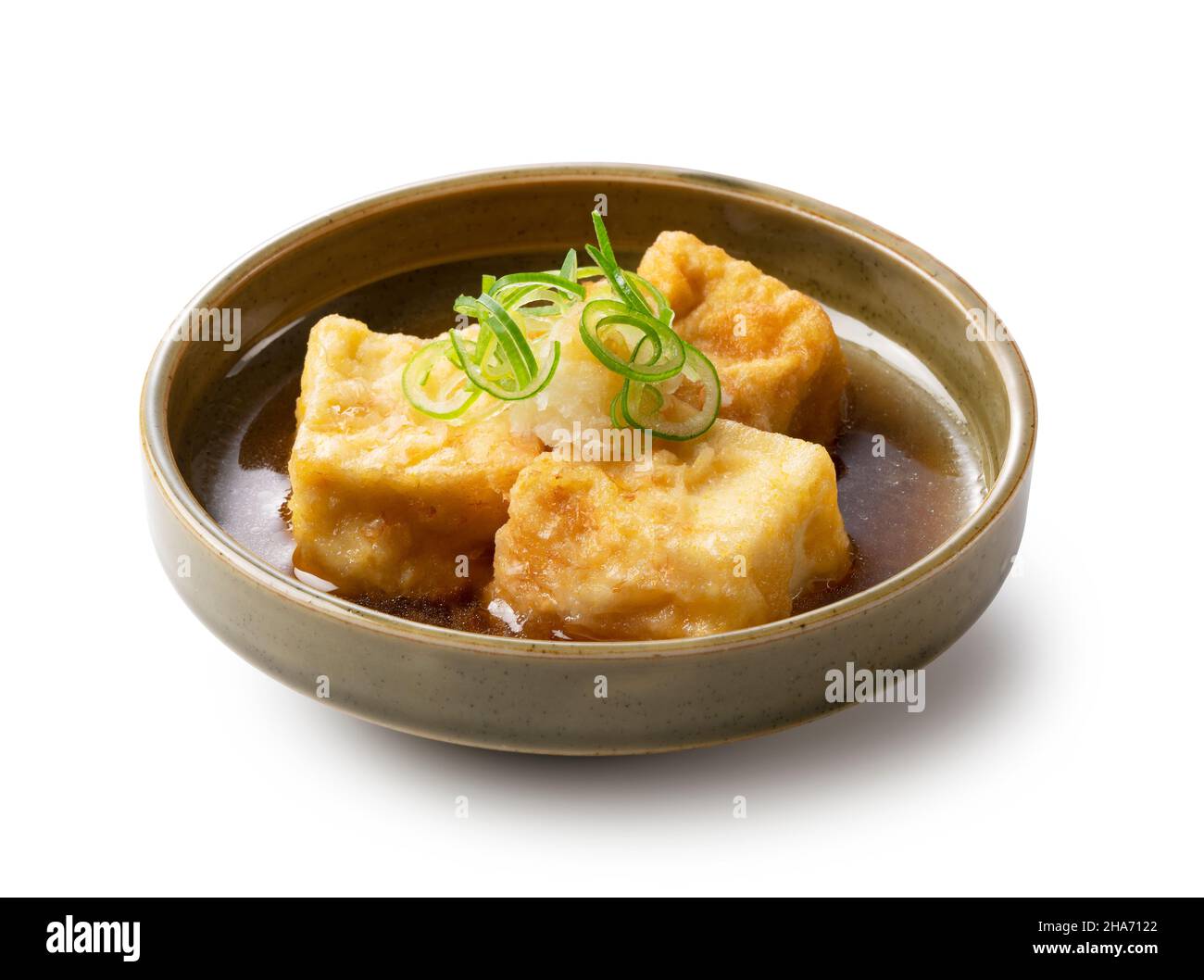 Deep fried tofu on white background. Food in Japan Stock Photo Alamy