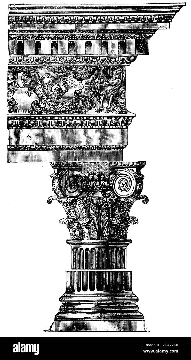 Roman column, , (encyclopedia, 1893 Stock Photo Alamy