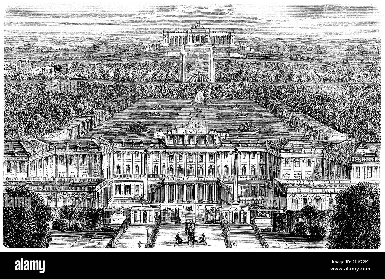 Schönbrunn Palace, ,  (encyclopedia, 1893) Stock Photo
