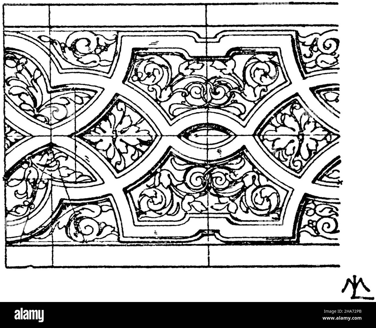 Soffit ornament from the entrance of the Otto-Heinrich building at Heidelberg; 1556 to 1559. (Pattern ornaments)., , ML (pattern book, ) Stock Photo