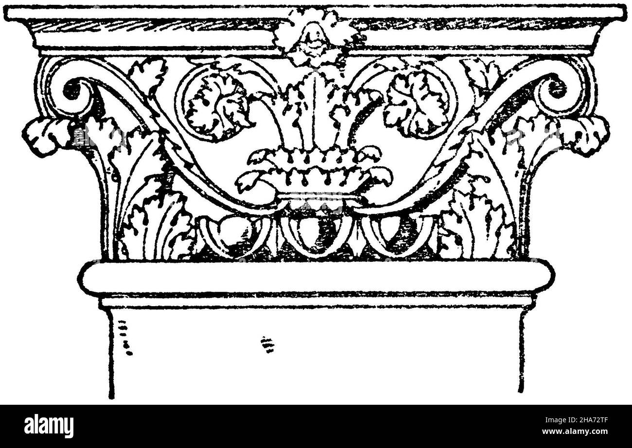 Roman-Corinthian pilaster capital. (Bötticher), , ML (pattern book, ) Stock Photo
