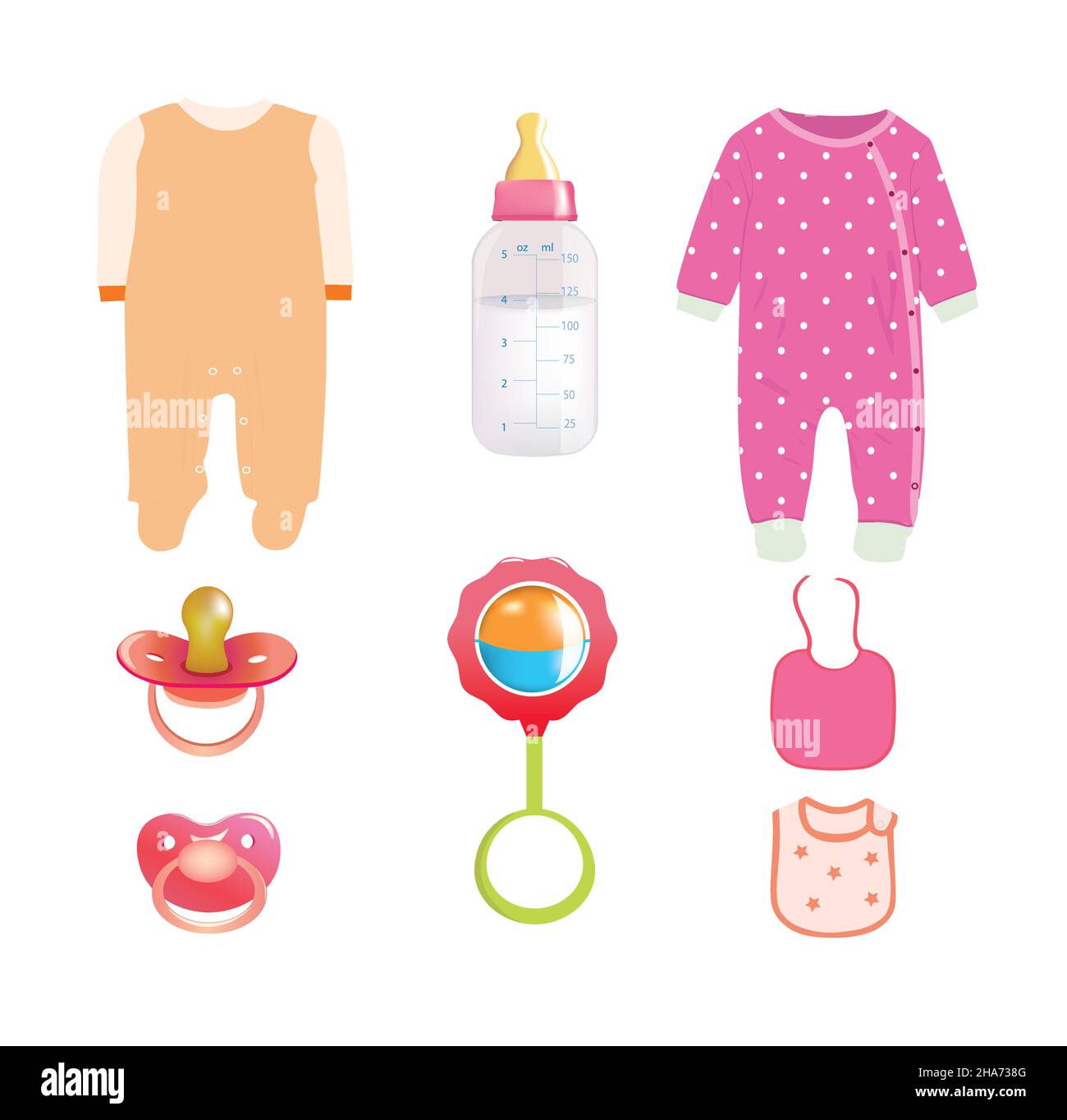 Baby girl set. vector illustration Stock Vector Image & Art - Alamy