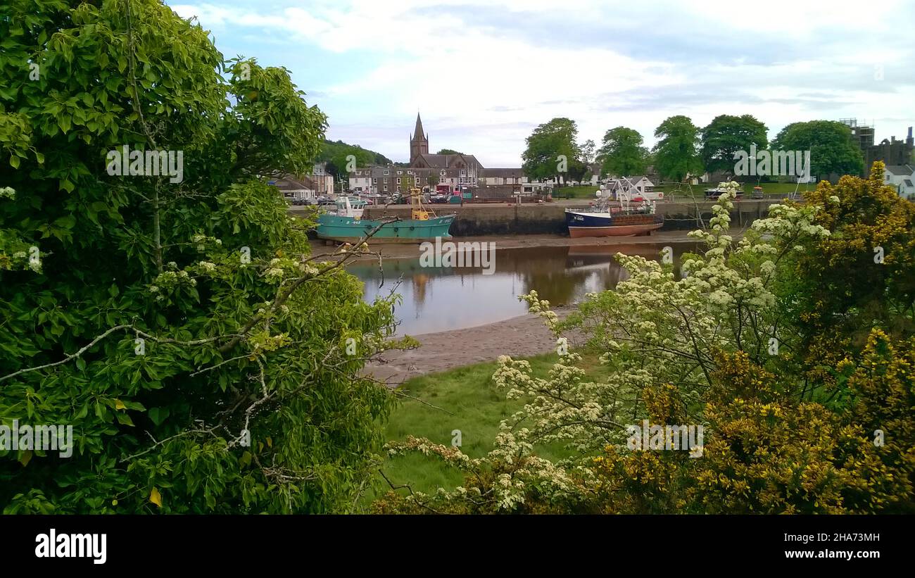 A view of Kirkcudbright, Dumfries &Galloway, Scotland, from over the river Stock Photo