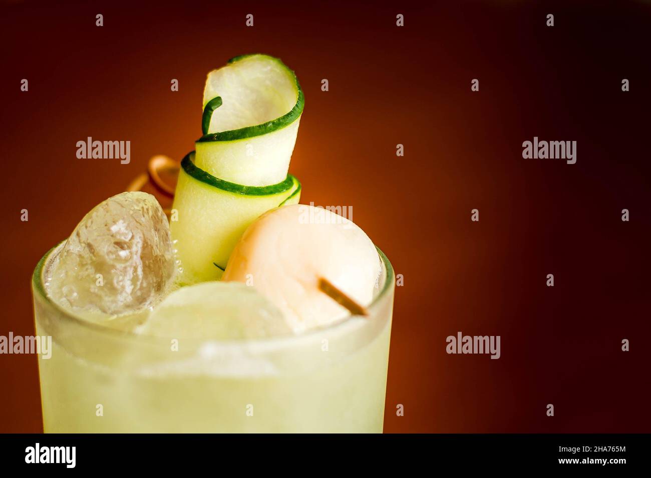Cucumber Martini Ketel One Vodka, Fresh Cucumber, Lychee Juice & Fresh Lemon Juice Stock Photo