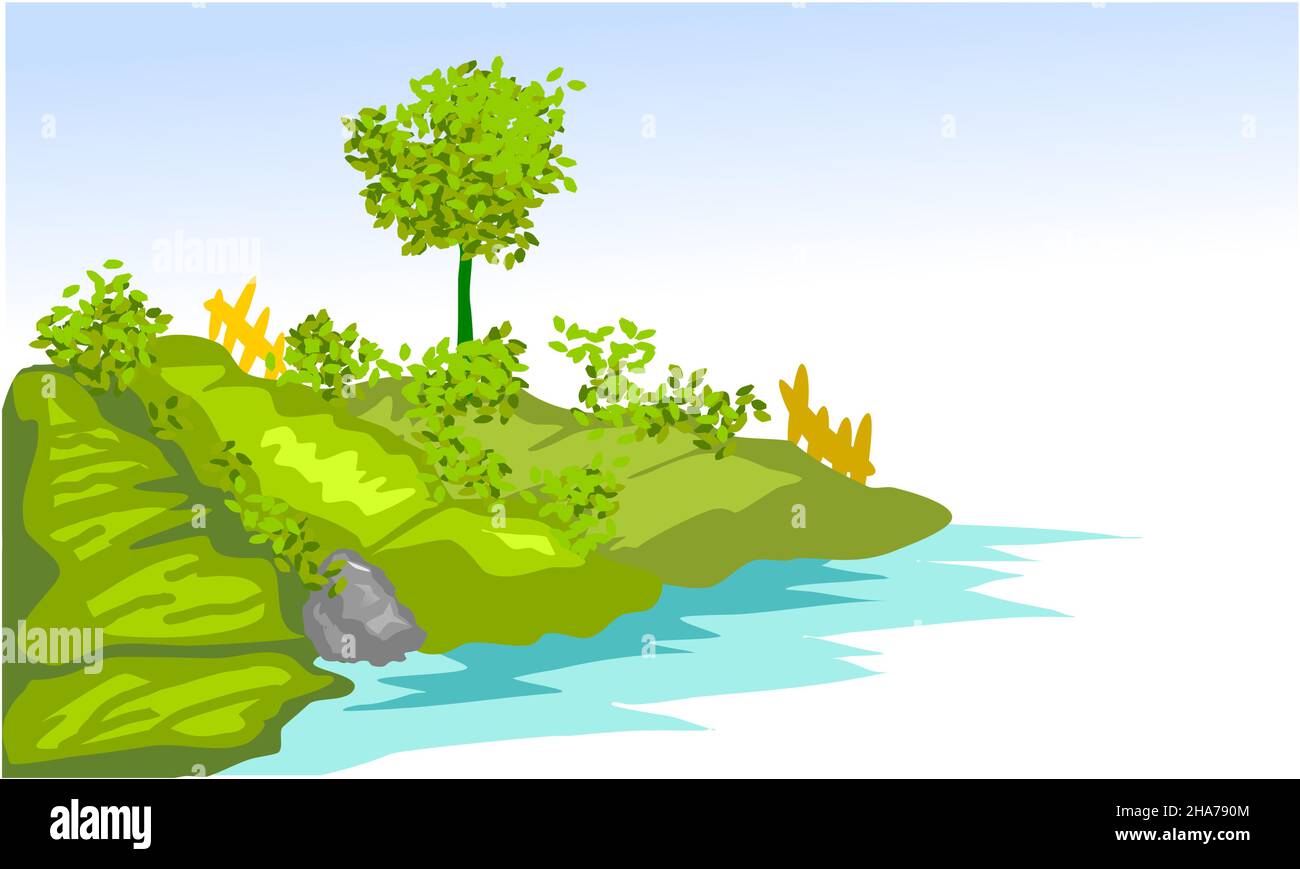 vector island isolated on white background Stock Vector