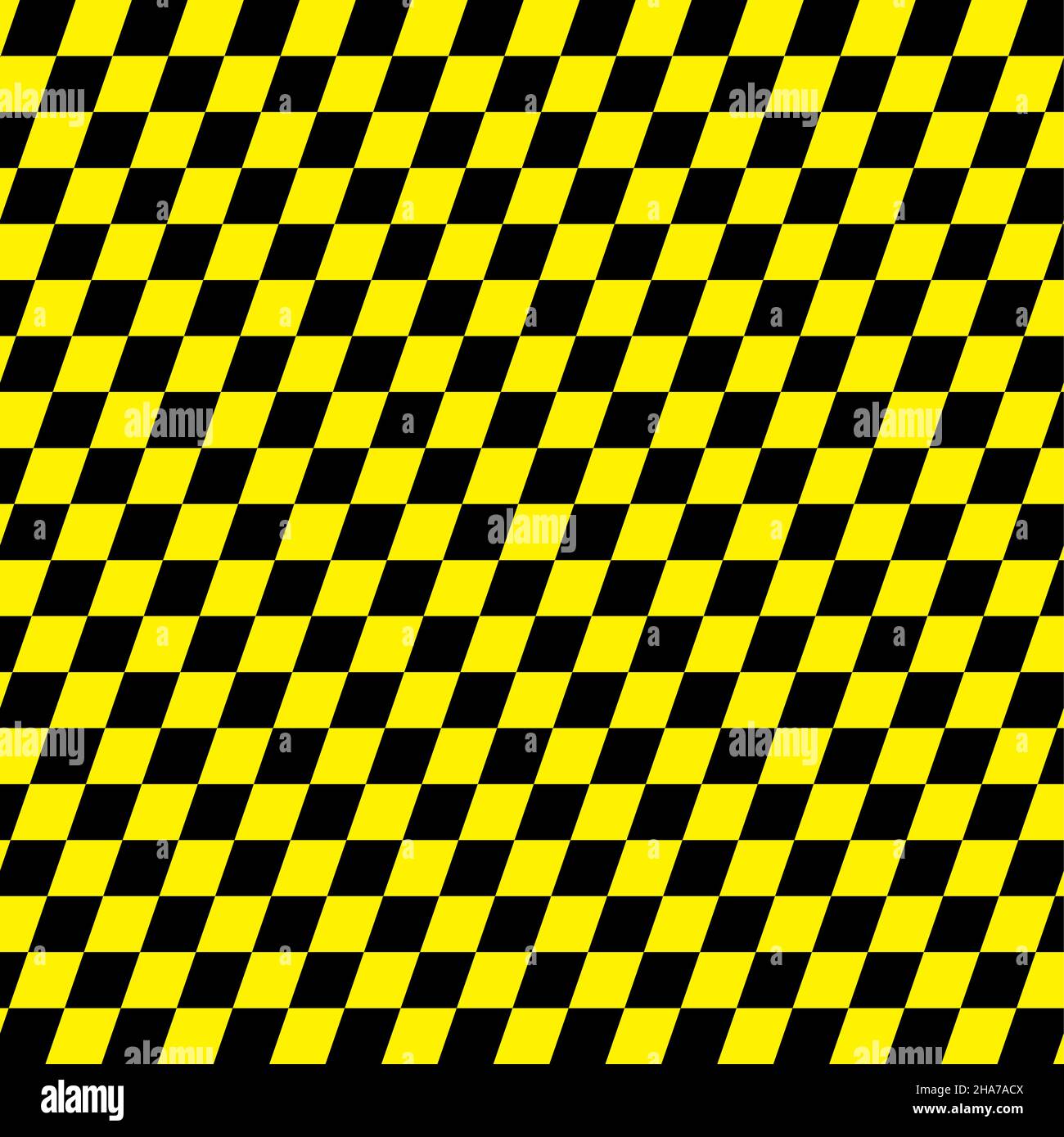Yellow and black checkered incline background. Stock Vector