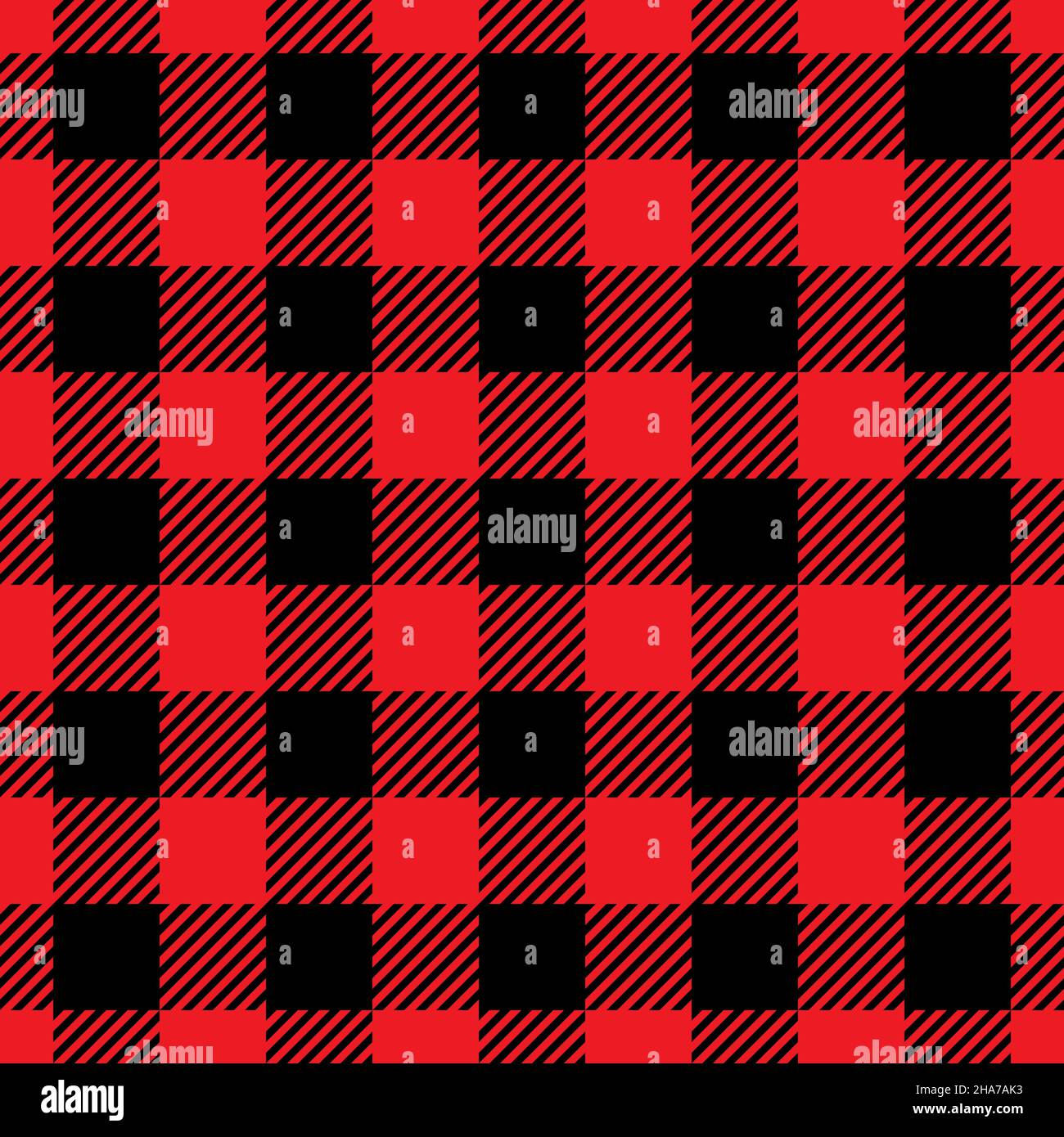 Black and red Plaid, checkered, tartan seamless pattern suitable for fashion textiles and graphics. Stock Vector