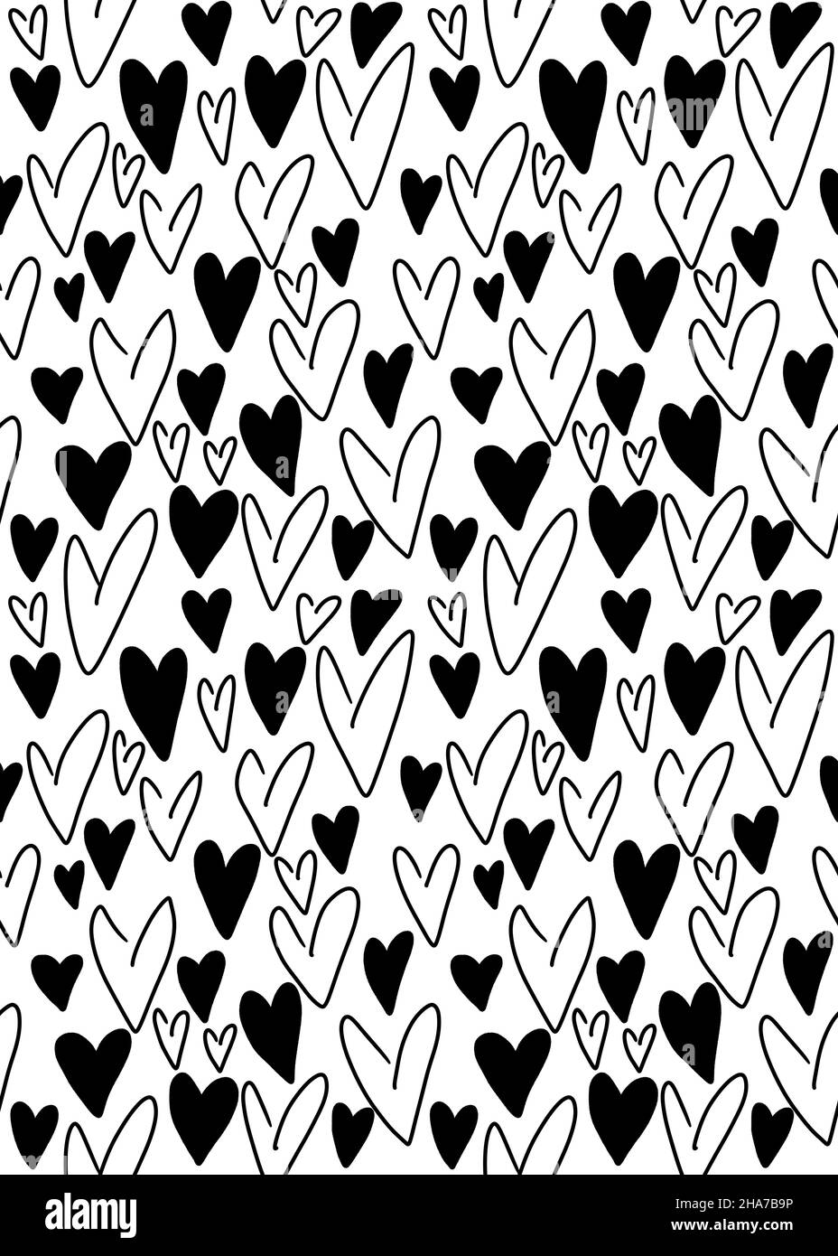 Seamless valentines pattern with hearts for postcard and gifts and cards  Stock Photo