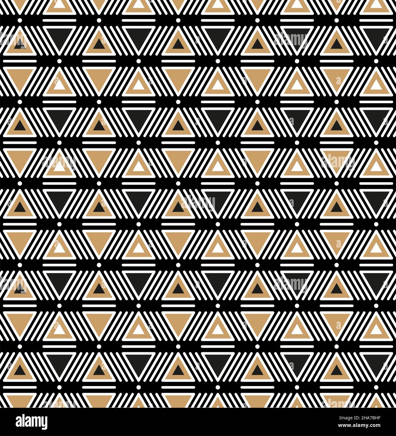 Abstract geometric American ethnic indigenous Seamless pattern with triangles. Stock Vector