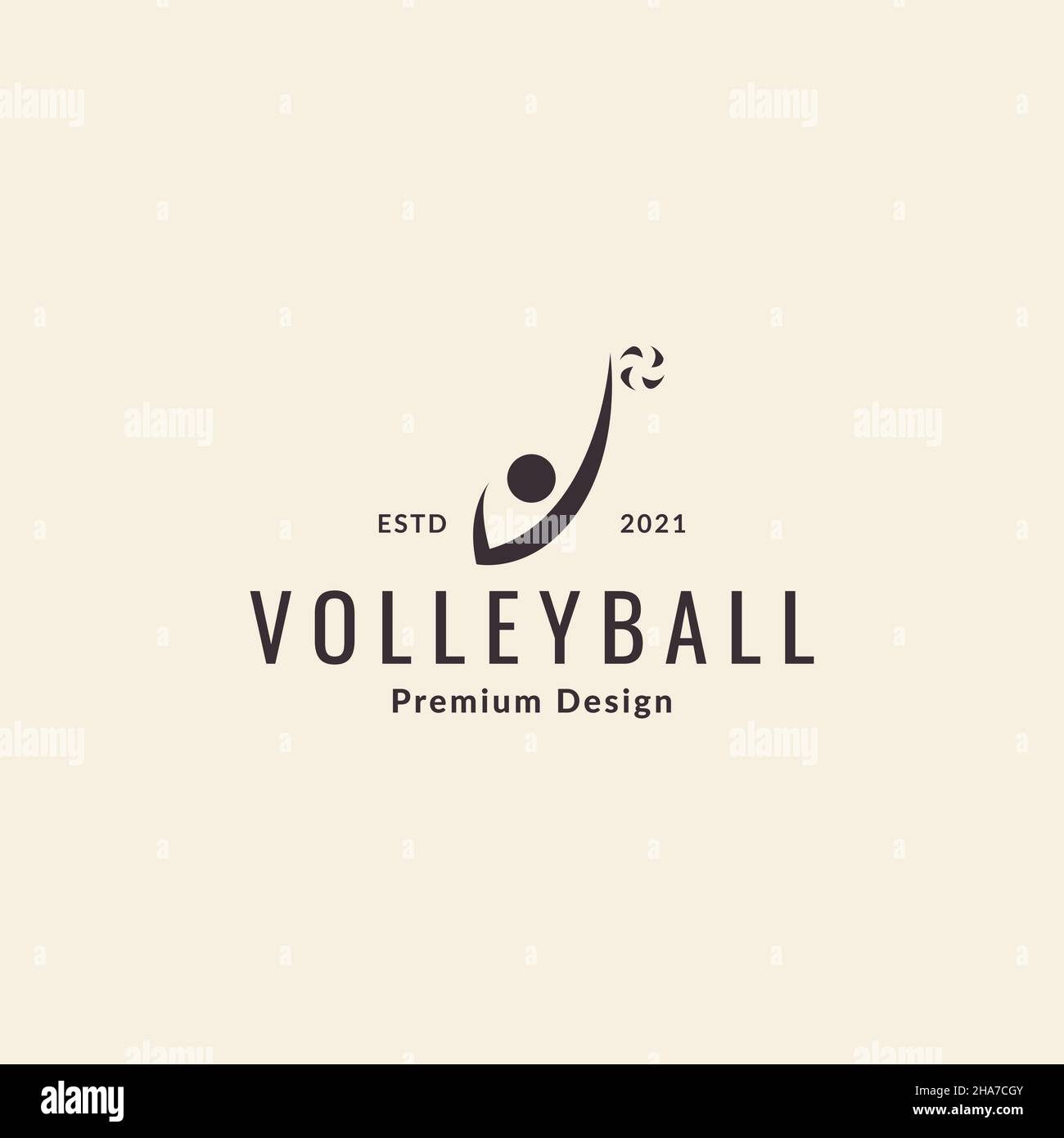 simple man jump smash volley ball logo symbol icon vector graphic