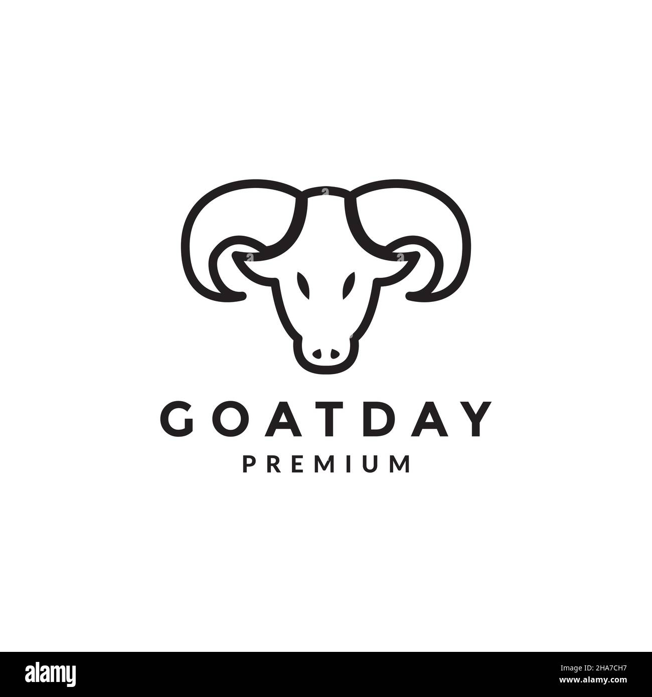 line head goat pygmy logo symbol icon vector graphic design illustration idea creative Stock Vector