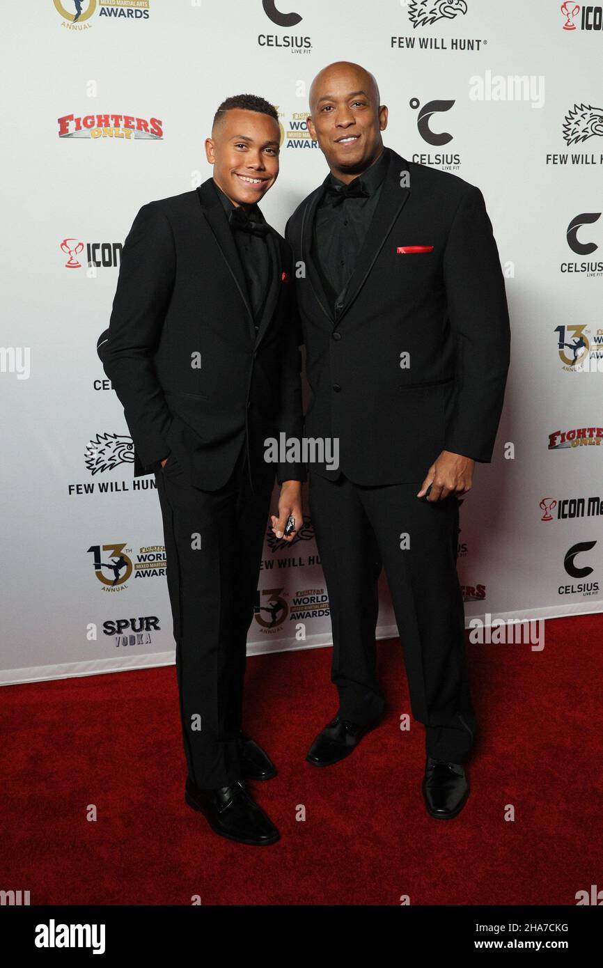 Las Vegas, NV, USA. 10th Dec, 2021. Matthew Smith, Mark Smith at arrivals for 13th Annual Fighters Only World MMA Awards, Worre Studios, Las Vegas, NV December 10, 2021. Credit: JA/Everett Collection/Alamy Live News Stock Photo