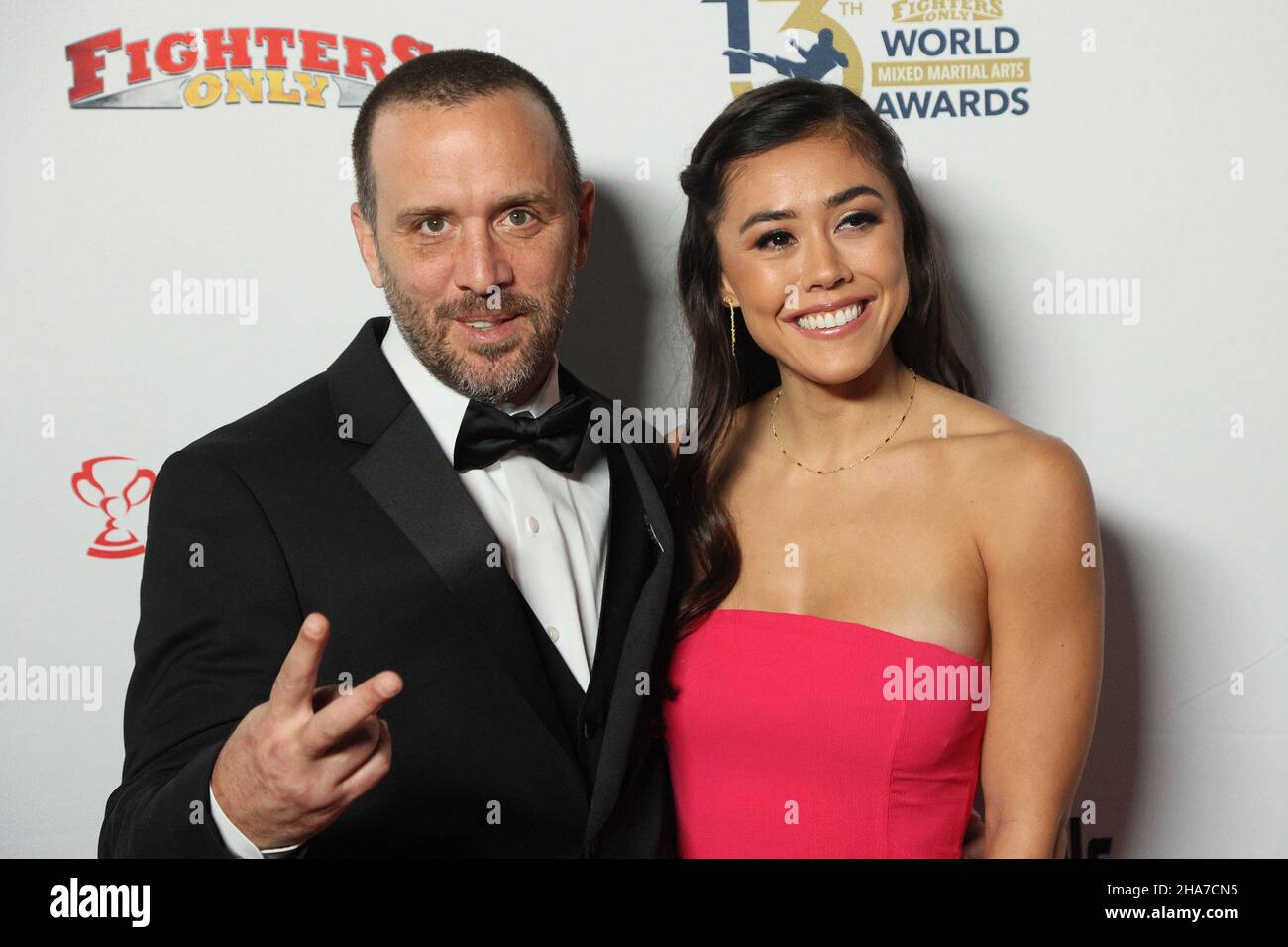 Las Vegas, NV, USA. 10th Dec, 2021. Wesley Santos, Moa Dern Santos,  Mackenzie Dern at arrivals for 13th Annual Fighters Only World MMA Awards,  Worre Studios, Las Vegas, NV December 10, 2021.