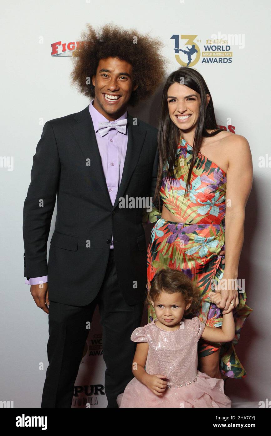 Las Vegas, NV, USA. 10th Dec, 2021. Wesley Santos, Moa Dern Santos,  Mackenzie Dern at arrivals for 13th Annual Fighters Only World MMA Awards,  Worre Studios, Las Vegas, NV December 10, 2021.