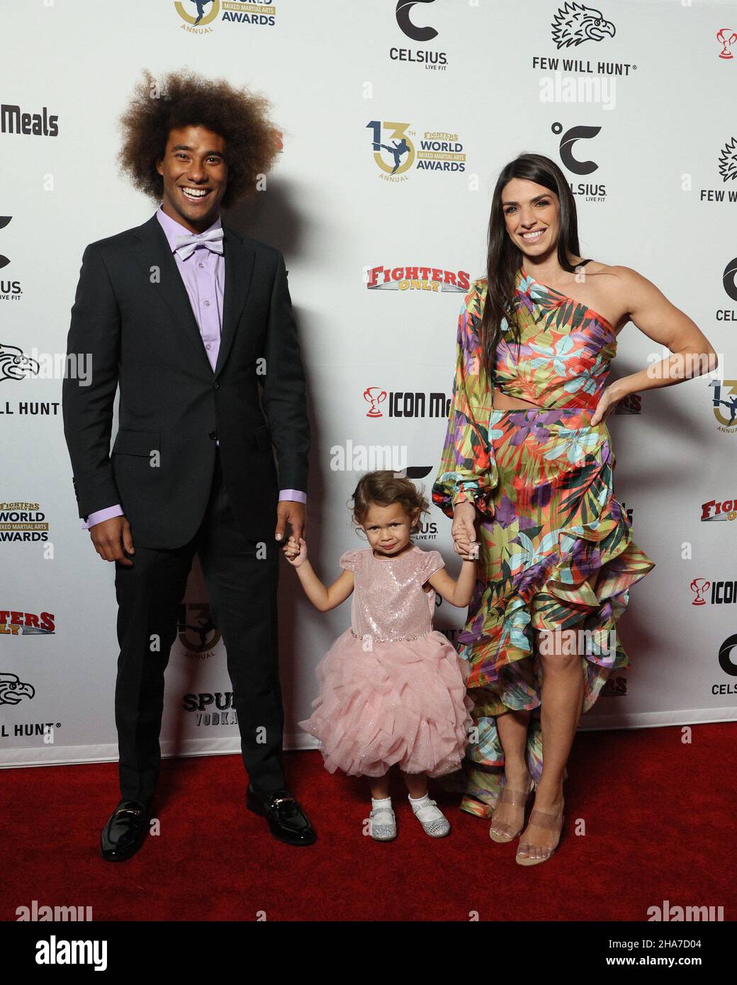 Las Vegas, NV, USA. 10th Dec, 2021. Wesley Santos, Moa Dern Santos, Mackenzie  Dern at arrivals for 13th Annual Fighters Only World MMA Awards, Worre  Studios, Las Vegas, NV December 10, 2021.