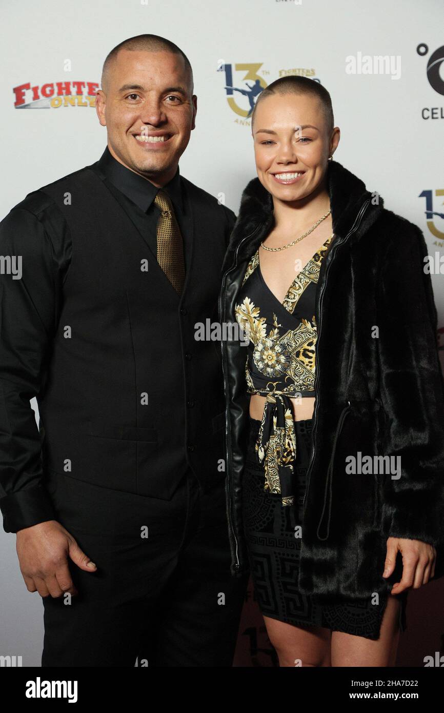 Las Vegas, NV, USA. 10th Dec, 2021. Wesley Santos, Moa Dern Santos,  Mackenzie Dern at arrivals for 13th Annual Fighters Only World MMA Awards,  Worre Studios, Las Vegas, NV December 10, 2021.