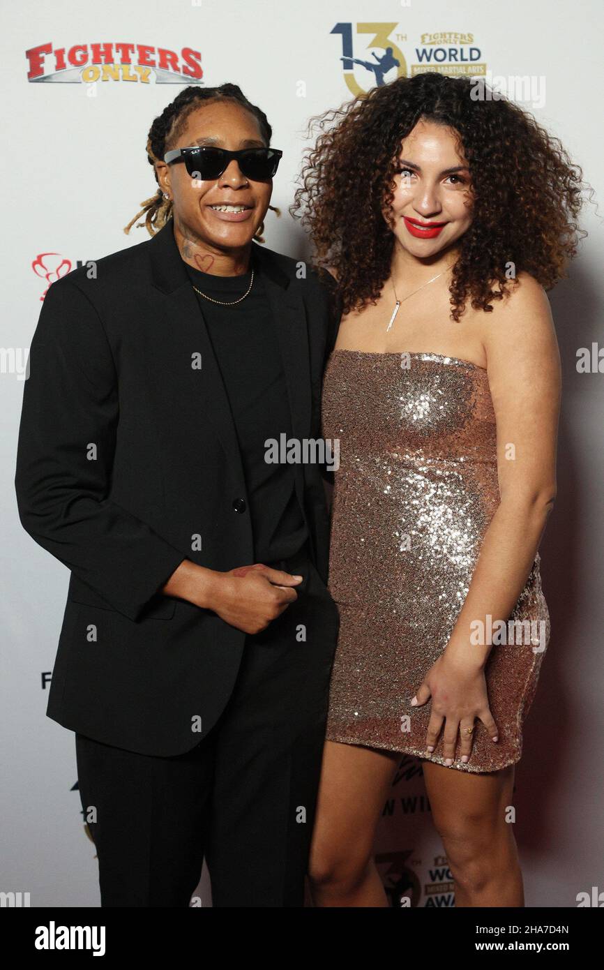 Las Vegas, NV, USA. 10th Dec, 2021. Wesley Santos, Moa Dern Santos,  Mackenzie Dern at arrivals for 13th Annual Fighters Only World MMA Awards,  Worre Studios, Las Vegas, NV December 10, 2021.