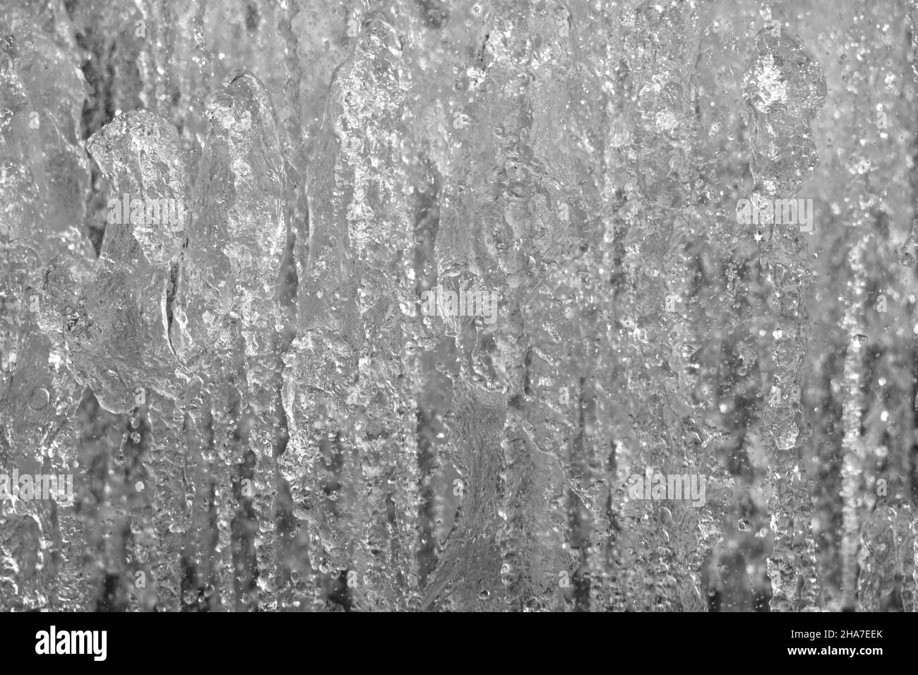 Fountain drapery forming droplets, water molecules and air bubbles, Yerevan, Armenia Stock Photo