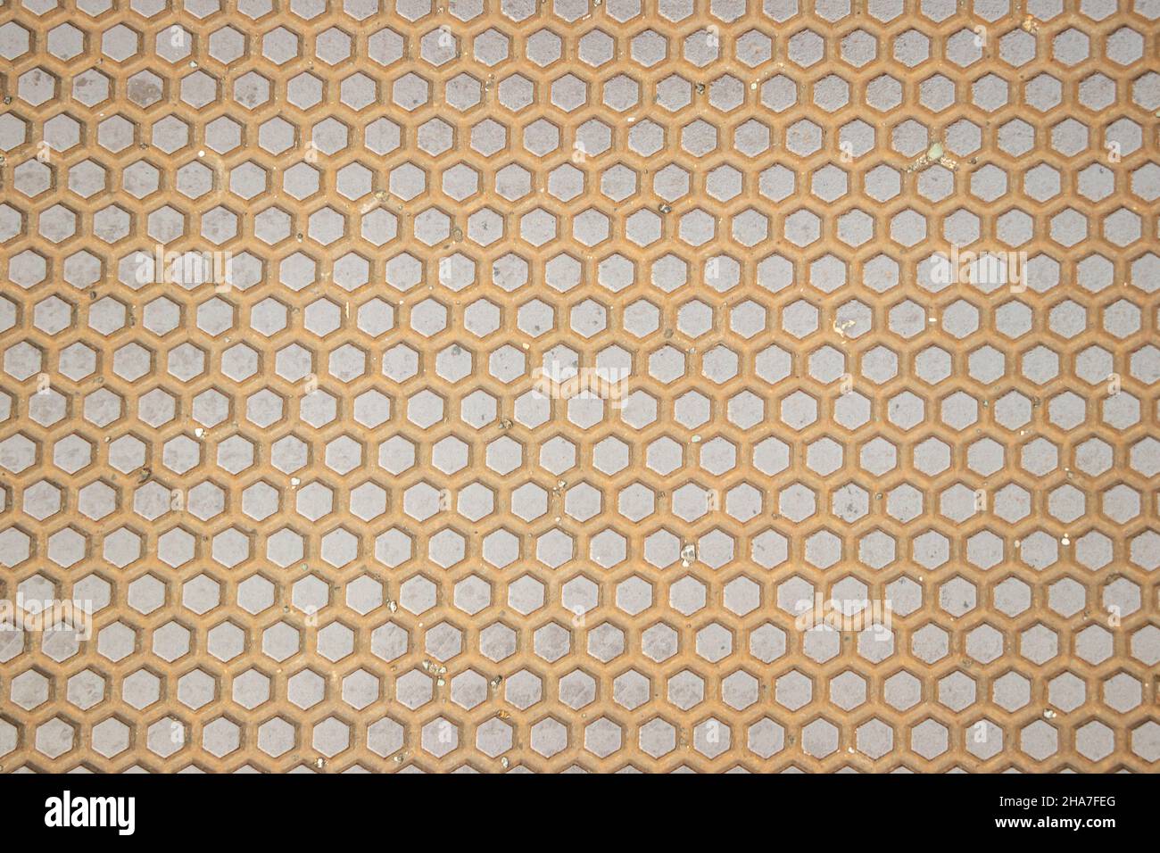 hexagon metal mesh pattern as an abstract background texture Stock Photo