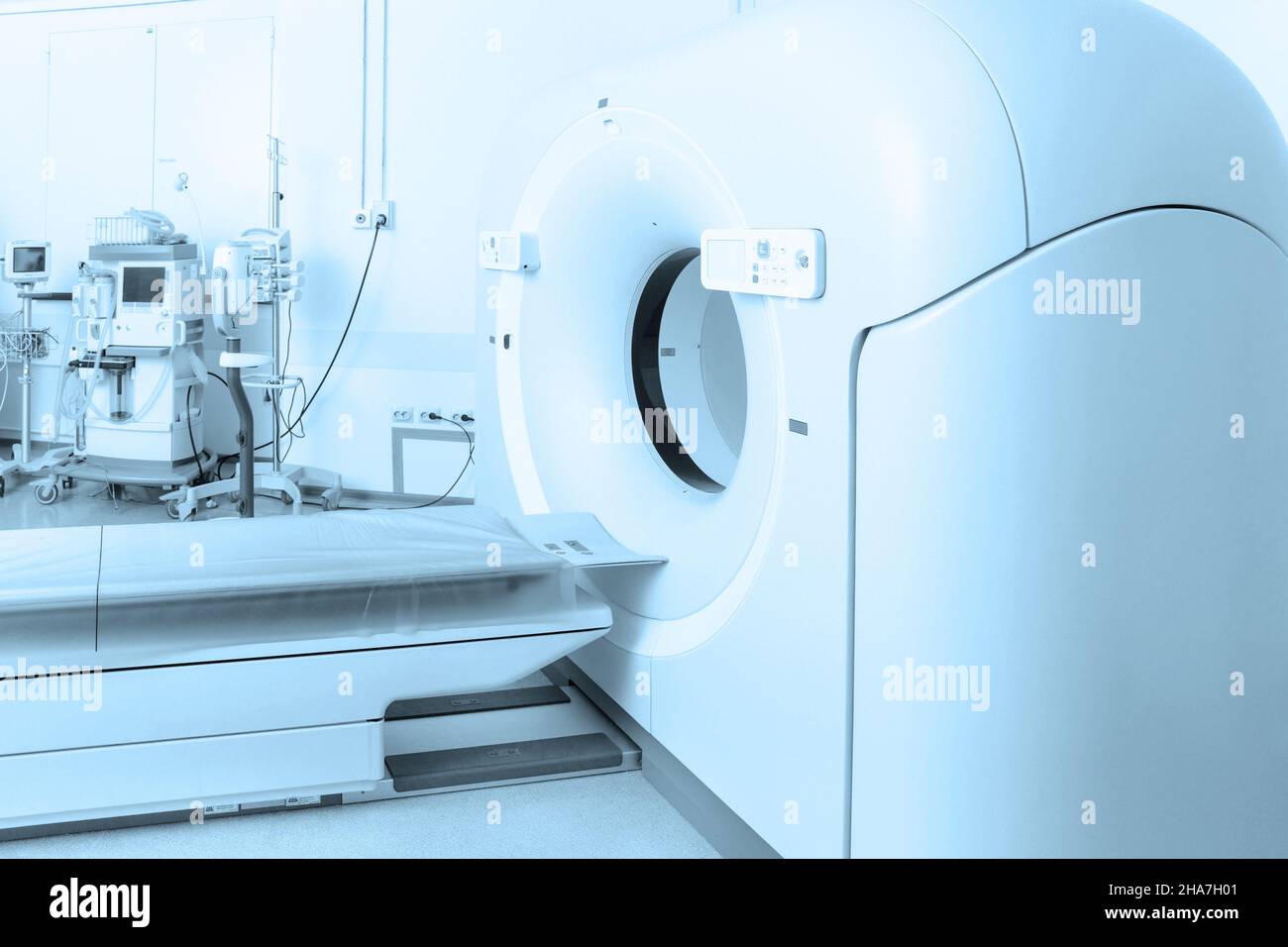 Medical CT or MRI Scan in the modern hospital laboratory. Interior of ...
