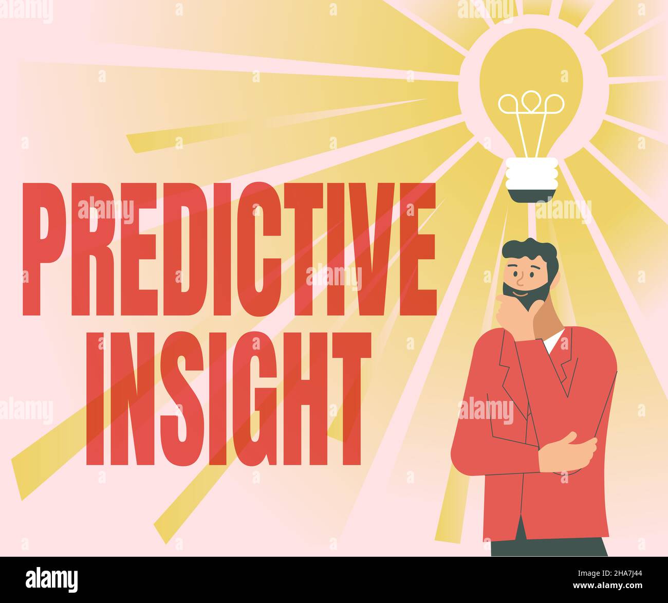 Text caption presenting Predictive Insight. Business showcase Proactive ...
