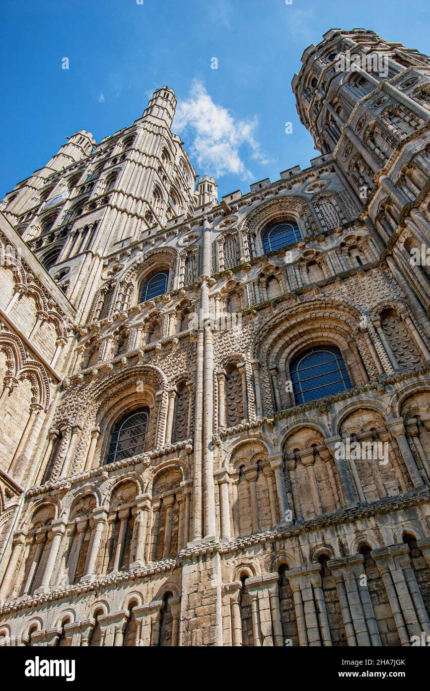 Soaring architecture of Ely cathedral in the Cambridgeshire Fens UK Stock Photo