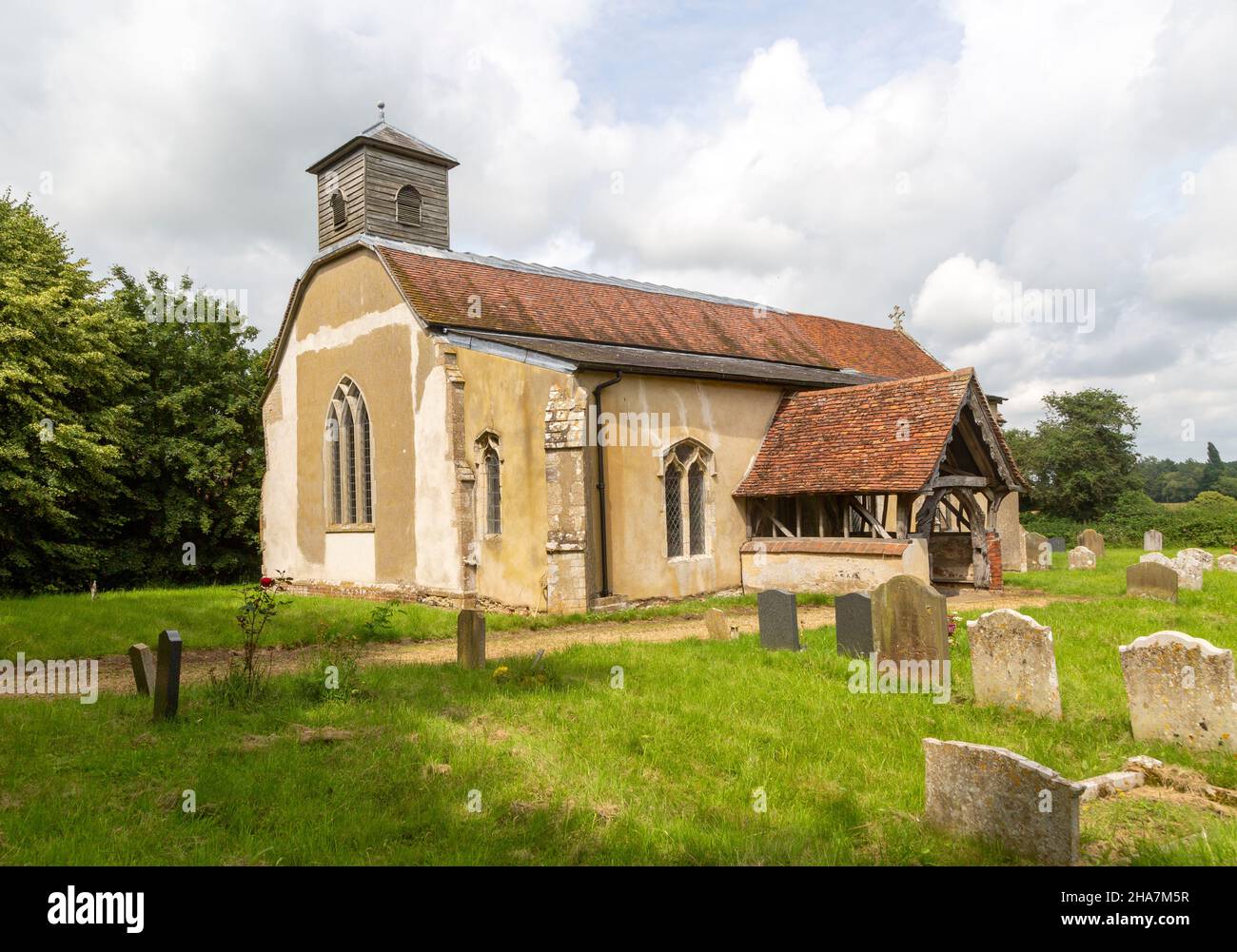 Village parish church of Saint Peter, Lindsey, Suffolk, England, UK ...