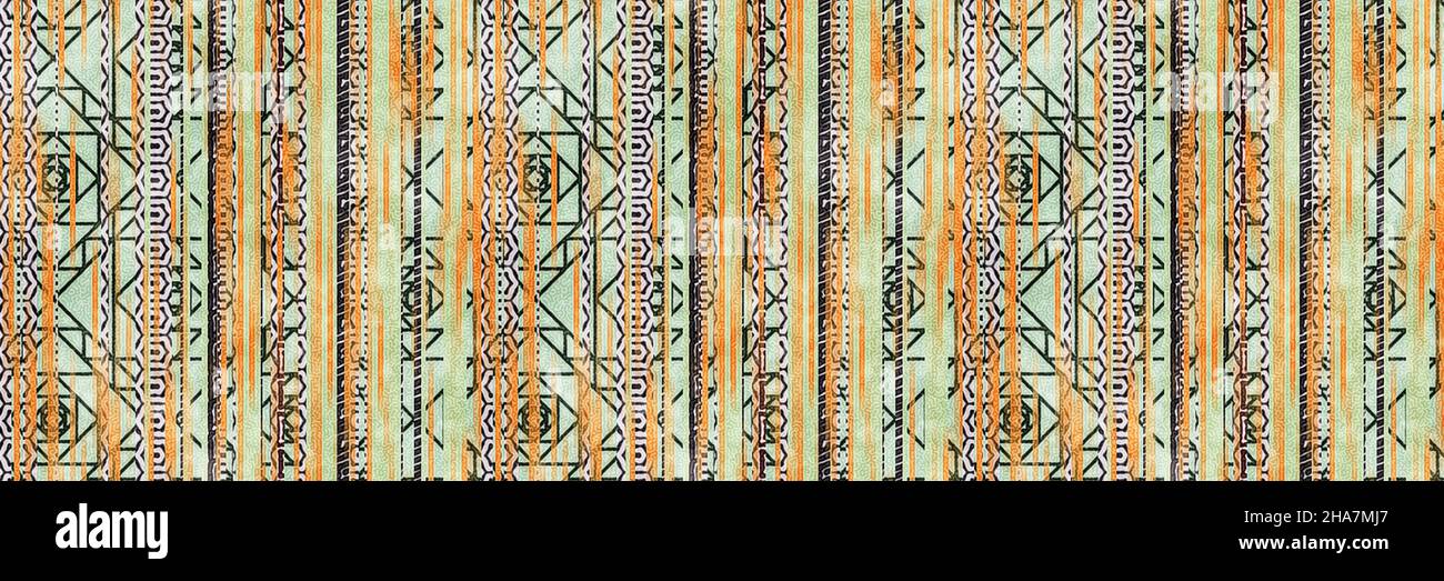 Seamless tribal ethnic stripe grungy border surface pattern design for ...