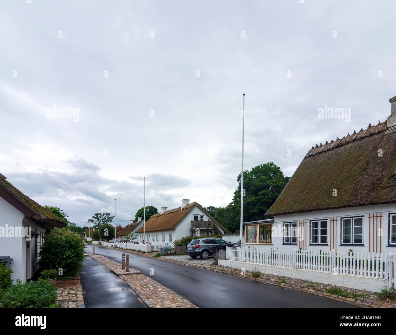 Helsingoer thatched roof houses, in Espergaerde, Zealand, Sealand