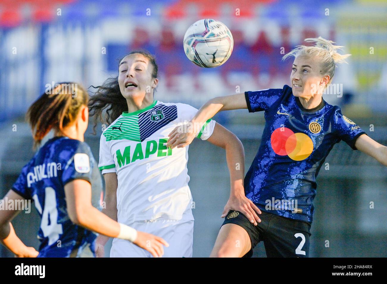 Haley Bugeja (#7 US Sassuolo) and Anja Sonstevold (#2 Inter) during the Serie A match between FC Internazionale and US Sassuolo Calcio at Speroni Stadium in Busto Arsizio (VA), Italy  Cristiano Mazzi/SPP Stock Photo