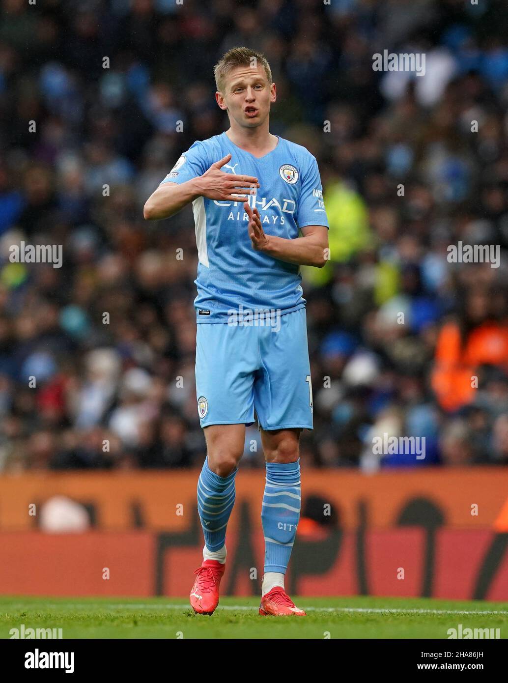 Oleksandr Zinchenko #11 of Manchester City during the game Stock