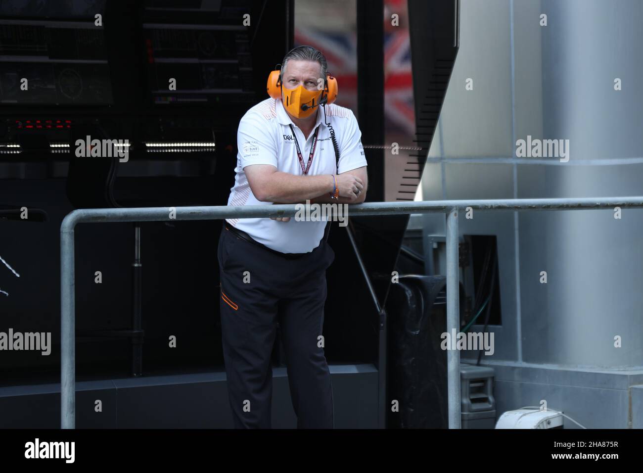 11th December 2021; Yas Marina Circuit,  Abu Dhabi, United Arab Emirates: FIA Abu Dhabi F1 Grand Prix Qualification day: Zak Brown, Executive Director of McLaren Technology Group Stock Photo