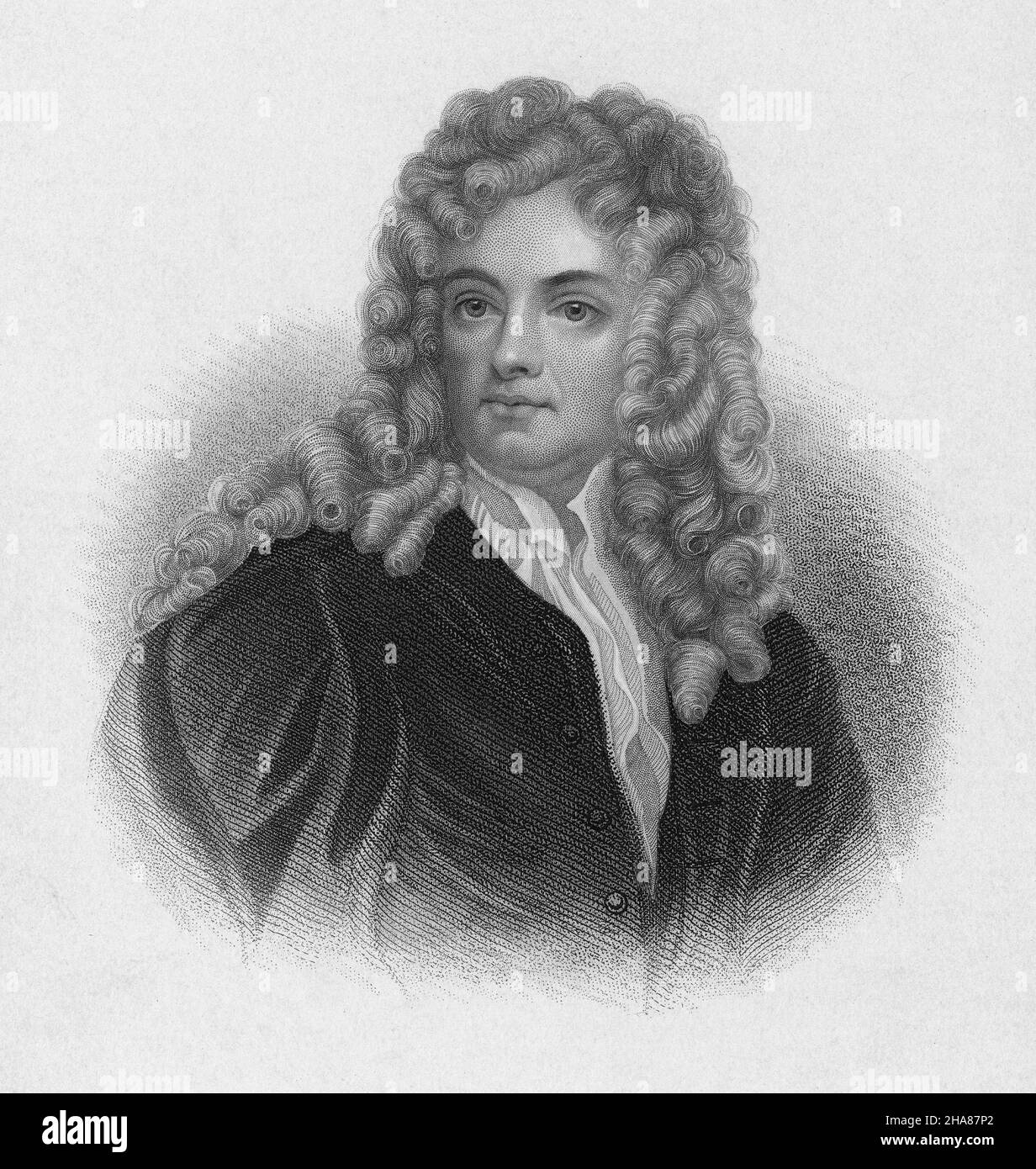 Antique circa 1870 engraving of Joseph Addison by Henry Bryan Hall (New