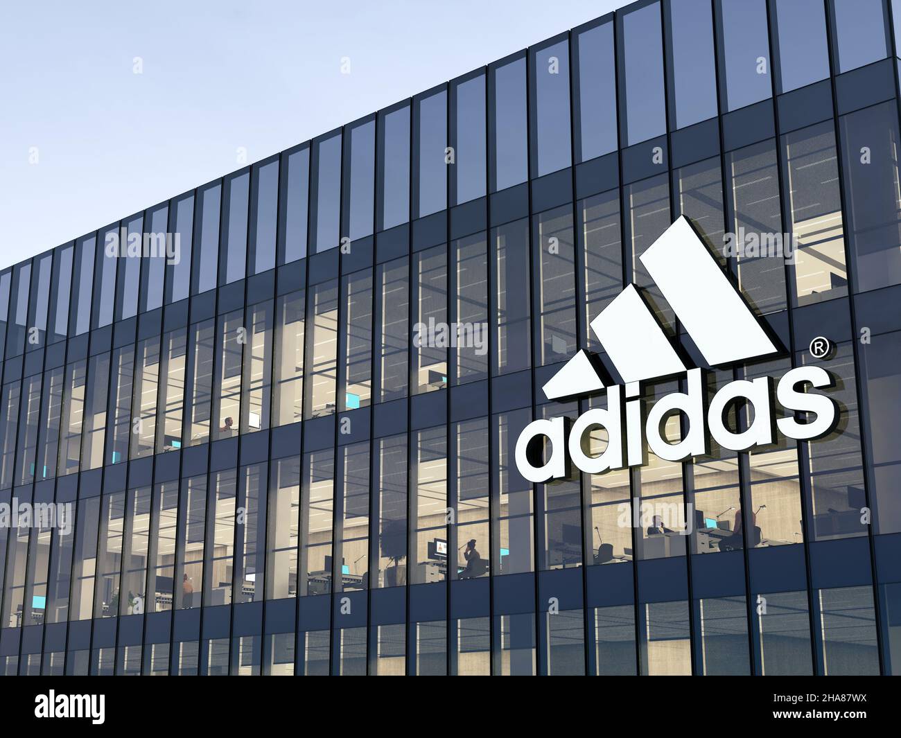 Herzogenaurach, Germany. October 17, 2021, Editorial Use Only, 3D Adidas Multinational Corporation Company Signage Log Stock Photo - Alamy