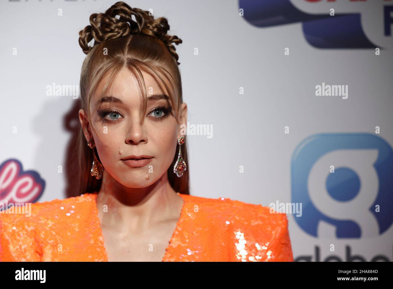 Singer Becky Hill arrives at Capital's Jingle Bell Ball in London