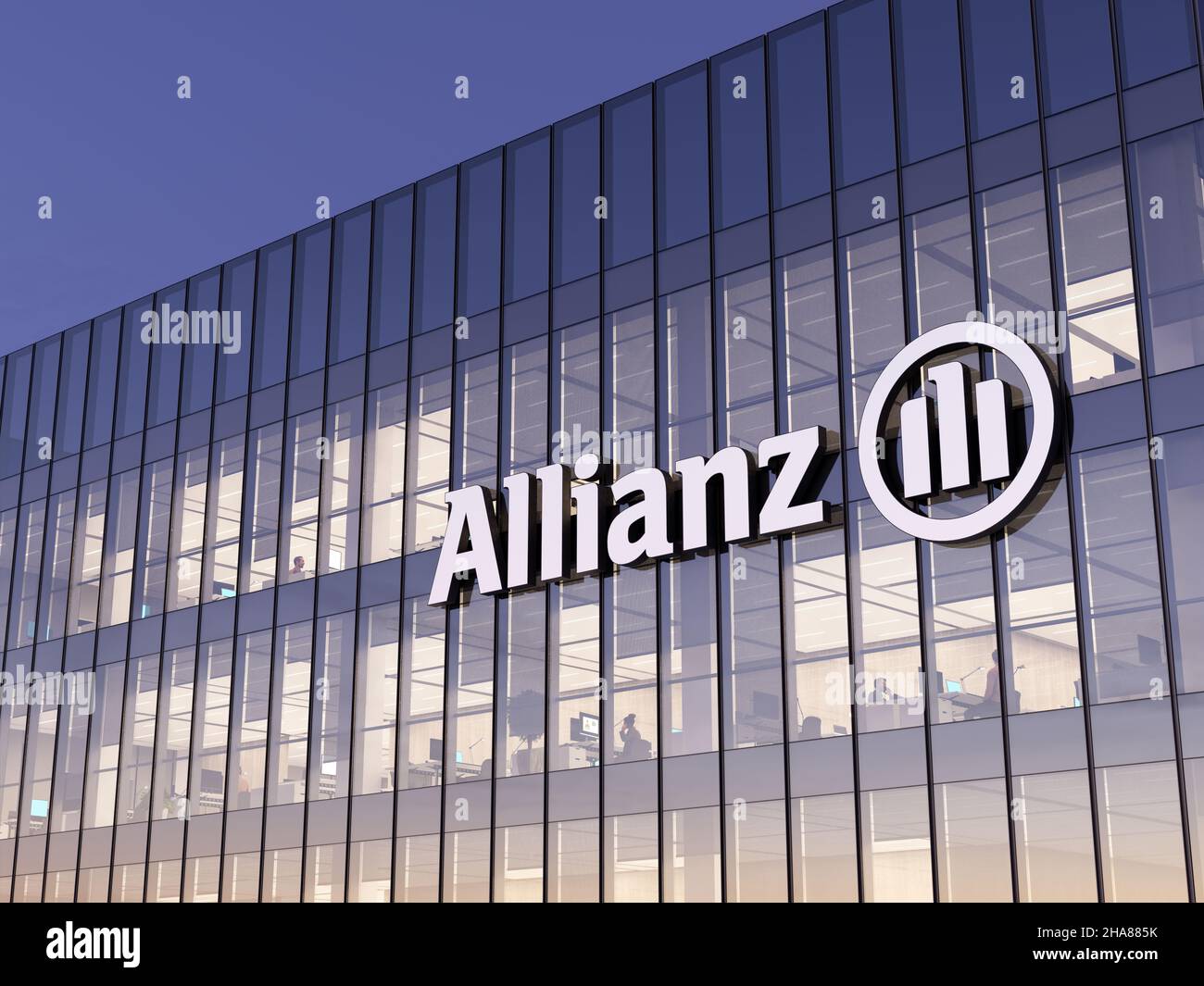 Munich, Germany. October 18, 2021, Editorial Use Only, 3D CGI. Allianz