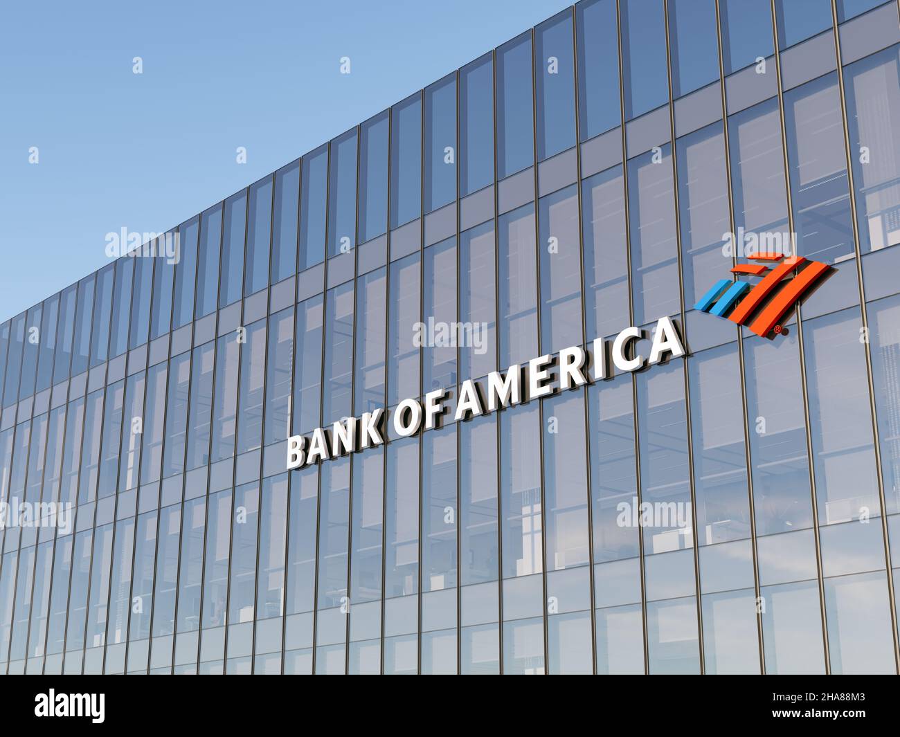 Charlotte, NC, USA. October 31, 2021. Editorial Use Only, 3D CGI. Bank