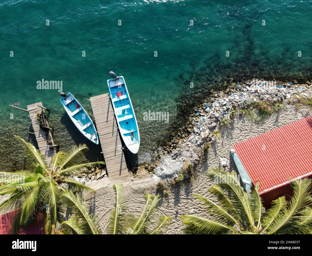 Aerial view of mooring with boats Stock Photo - Alamy