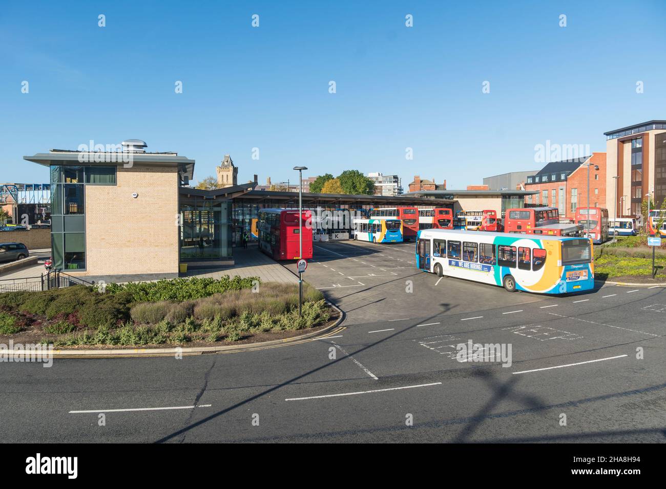 Lincoln central bus station from Pelham bridge 2021 Stock Photo