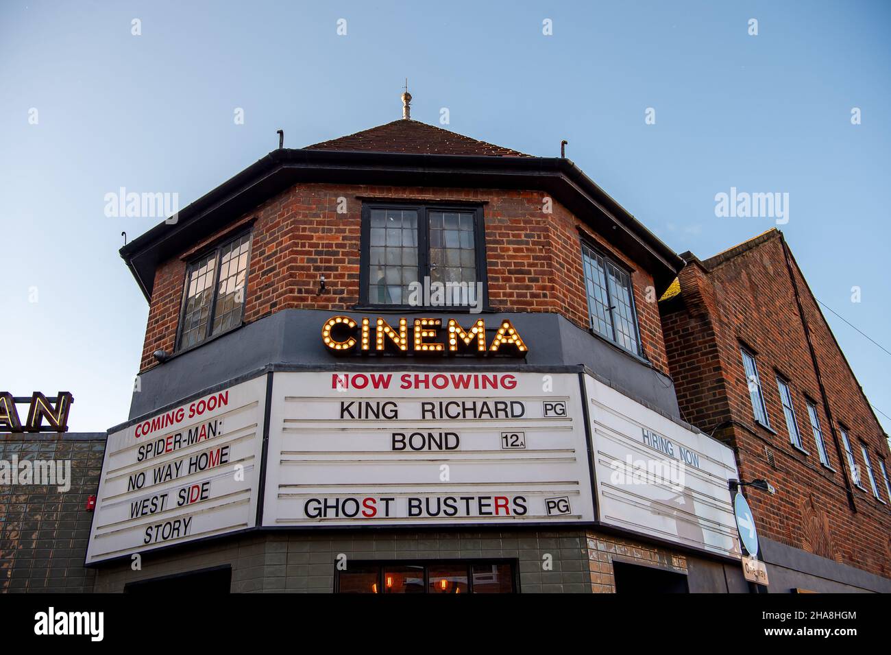 Gerrards Cross, Buckinghamshire, UK. 10th December, 2021. The cinema in